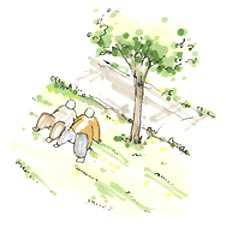 （イメージ）木陰で休む老夫婦
