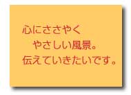 （イメージ）心にささやく優しい風景。伝えて行きたいです。